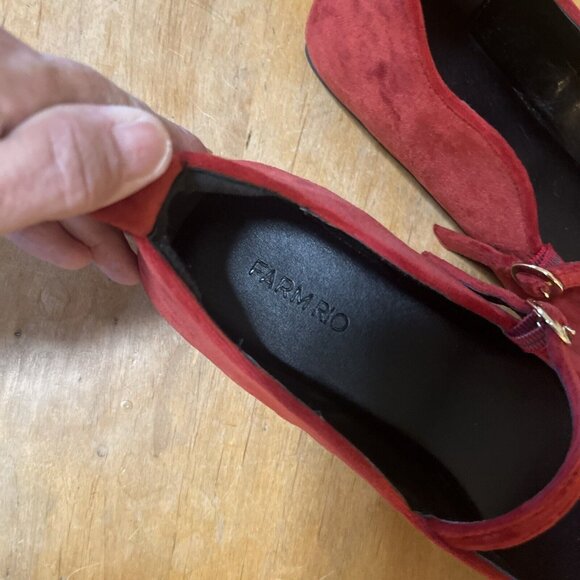 Farm Rio Women Mary Jane Flats Adjustable Straps Buckle Square Toe Red Size 9 - Picture 11 of 12